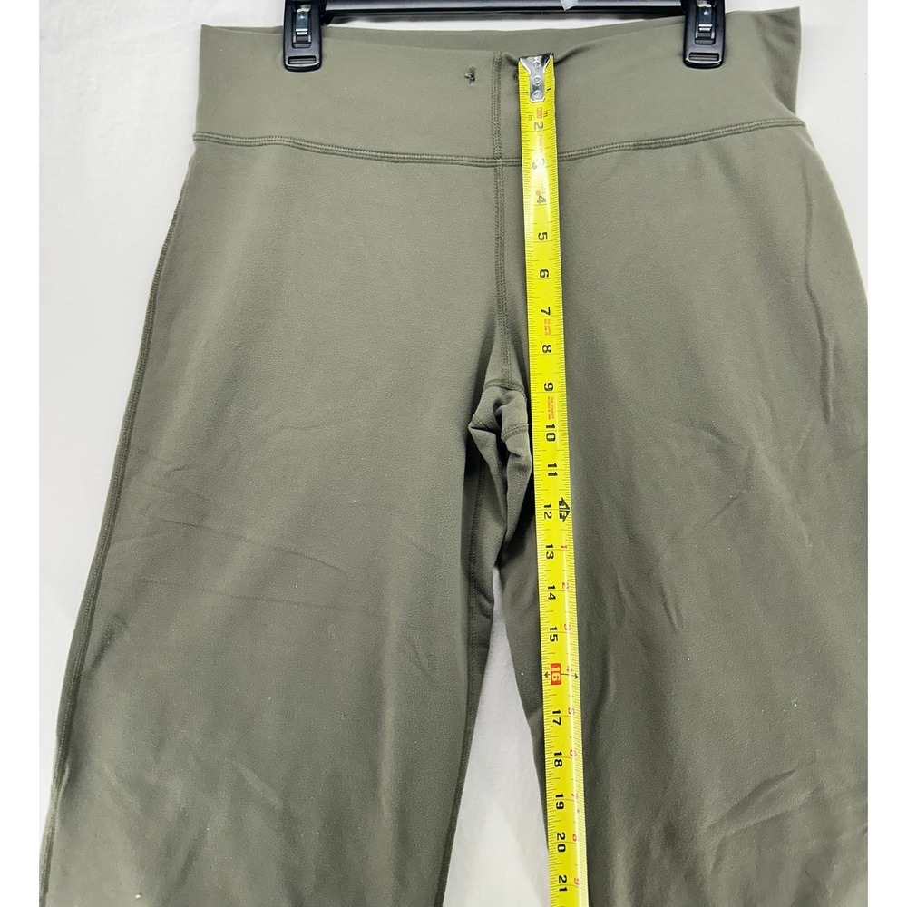 Lululemon Olive Green Cropped Wide Leg Yoga Pants High Rise Athletic Leggings - Picture 5 of 10